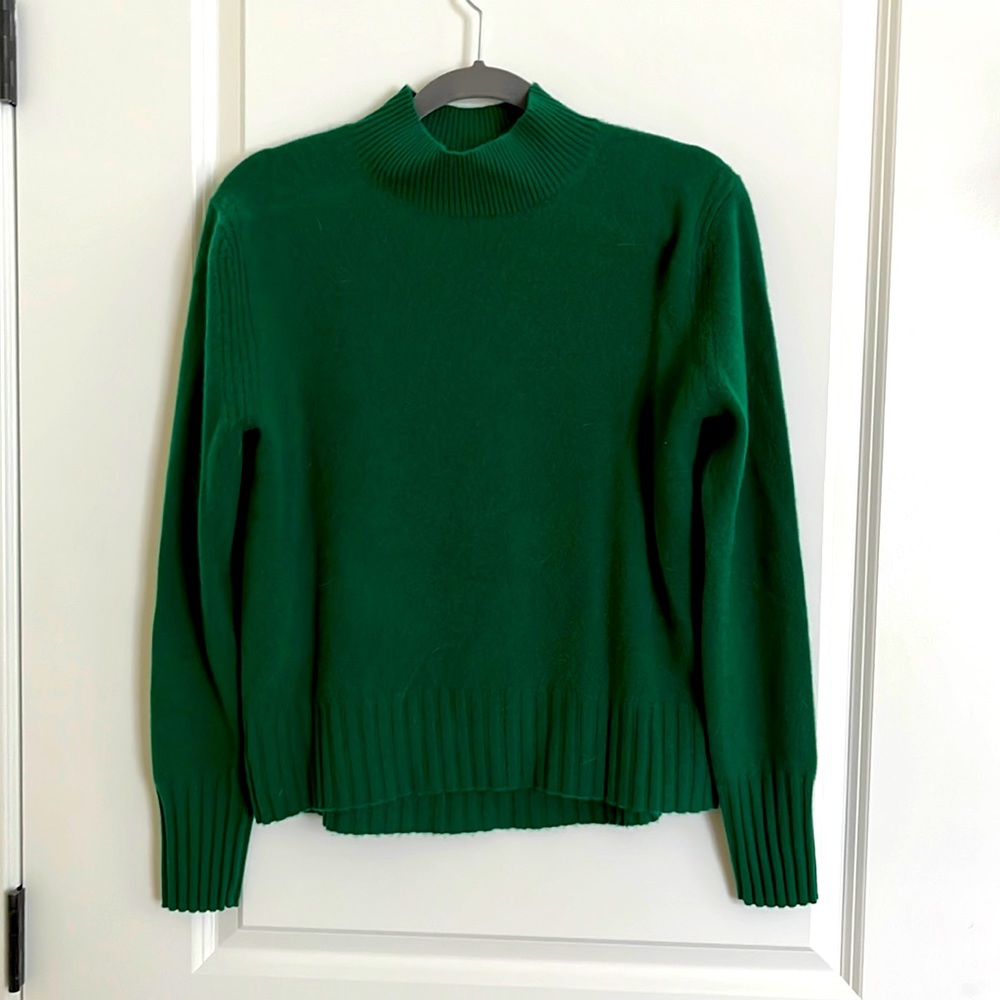 J Crew Cashmere Mock Neck Sweater in Emerald Green